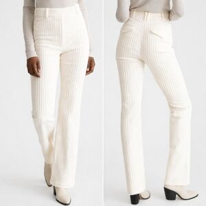 & Other Stories High Waist Corduroy Trousers Pants Cream White Size 6